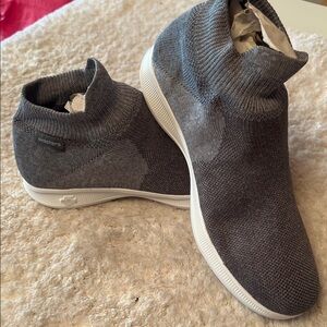 Skechers Dark Gray Knit Slip-On Sock Sneakers GOGA MAX